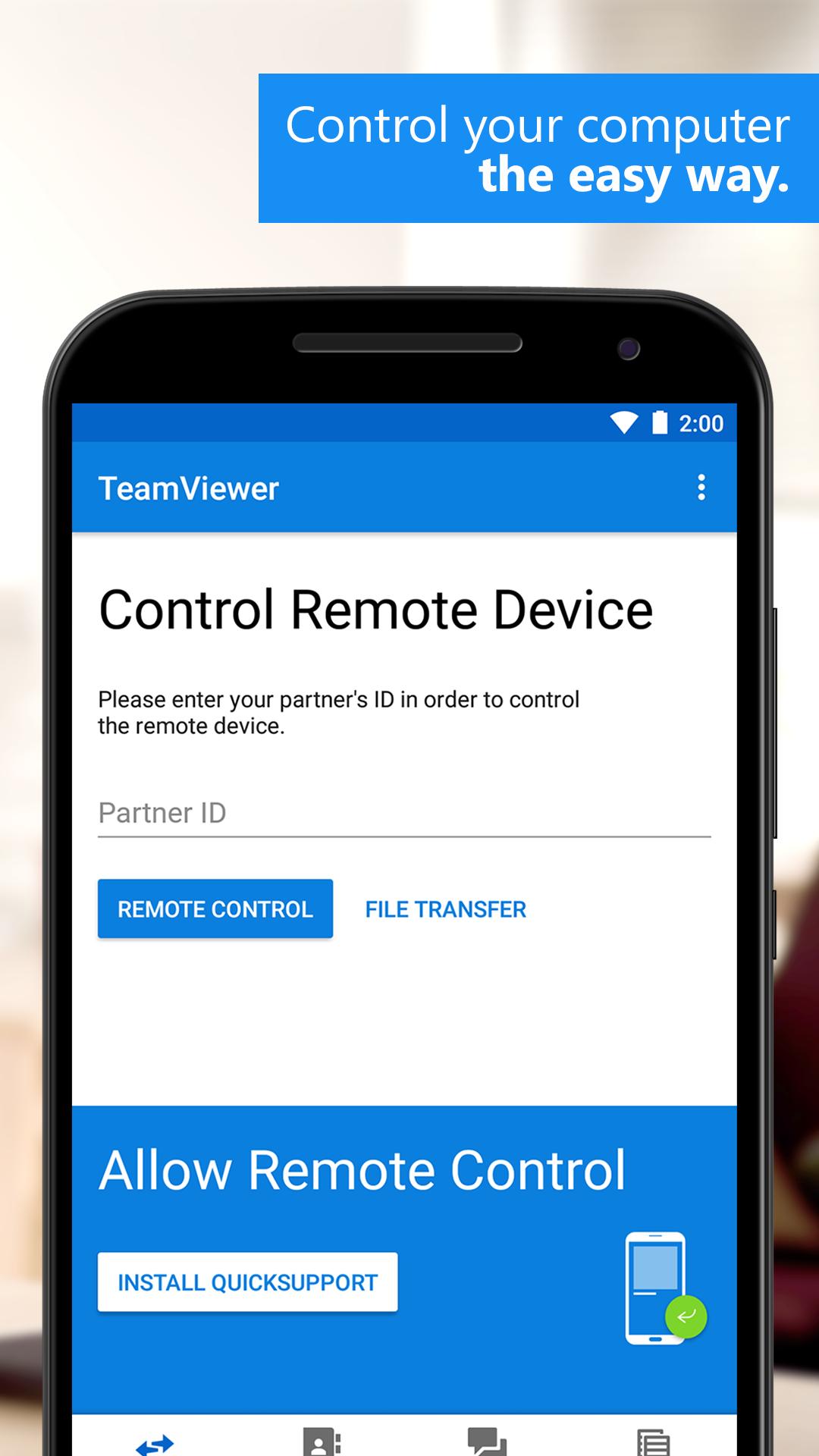 remote control android from pc teamviewer